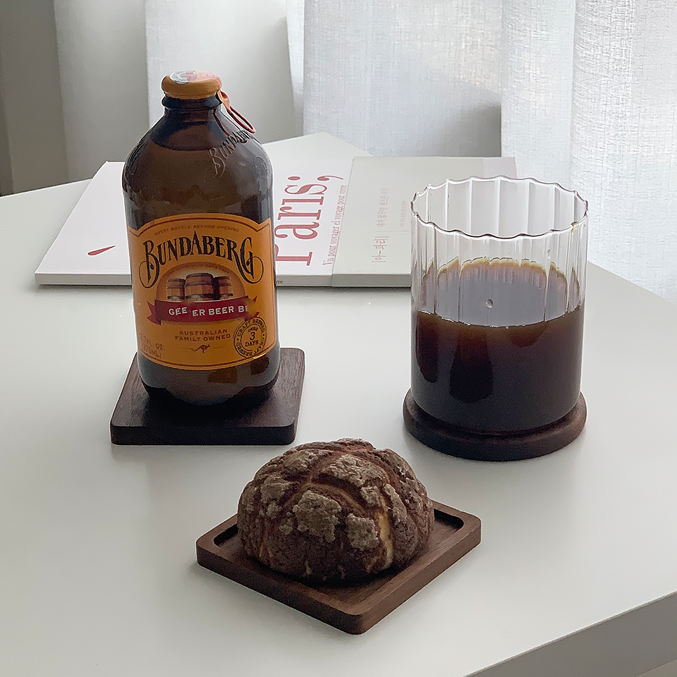 Posavasos de madera nogal de japon