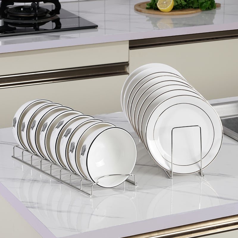 Organizador de platos de acero inoxidable
