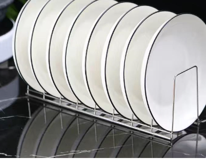 Organizador de platos de acero inoxidable