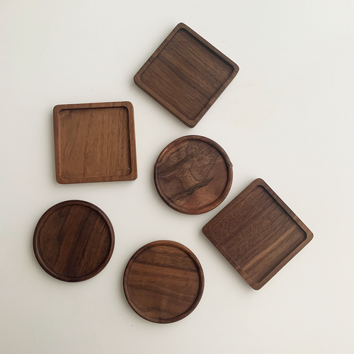 Posavasos de madera nogal de japon
