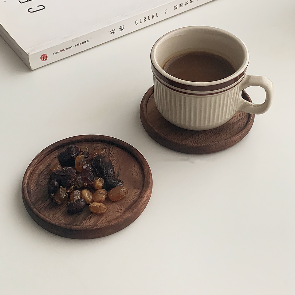 Posavasos de madera nogal de japon